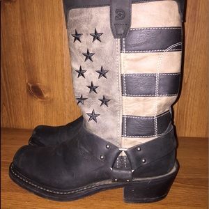 Ladies Black Durango Engineer Flag Boots - 8M